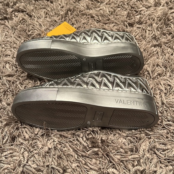 Valentino Silver Metallic Sneakers - Picture 4 of 4